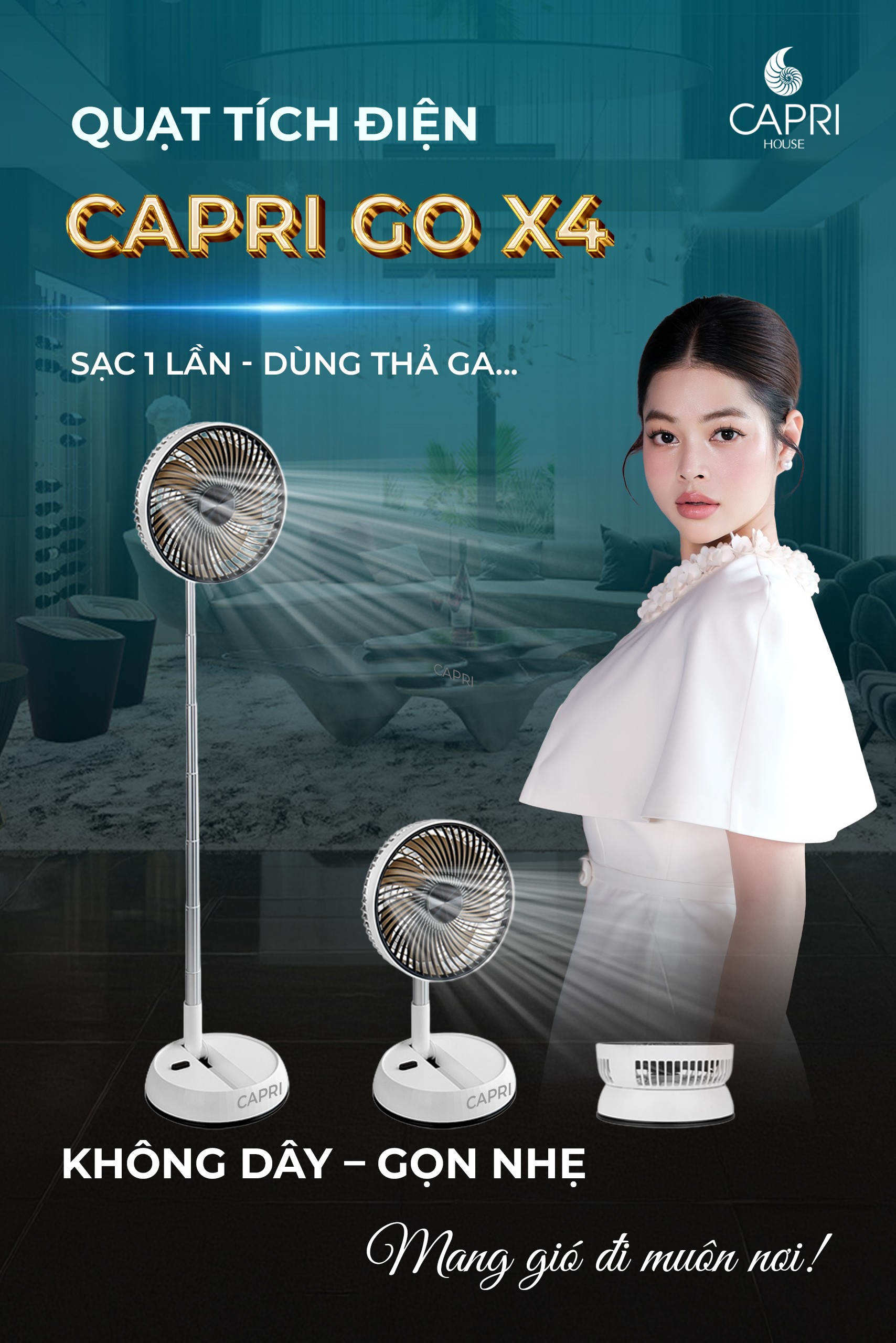 Quạt tích điện Capri Go X4
